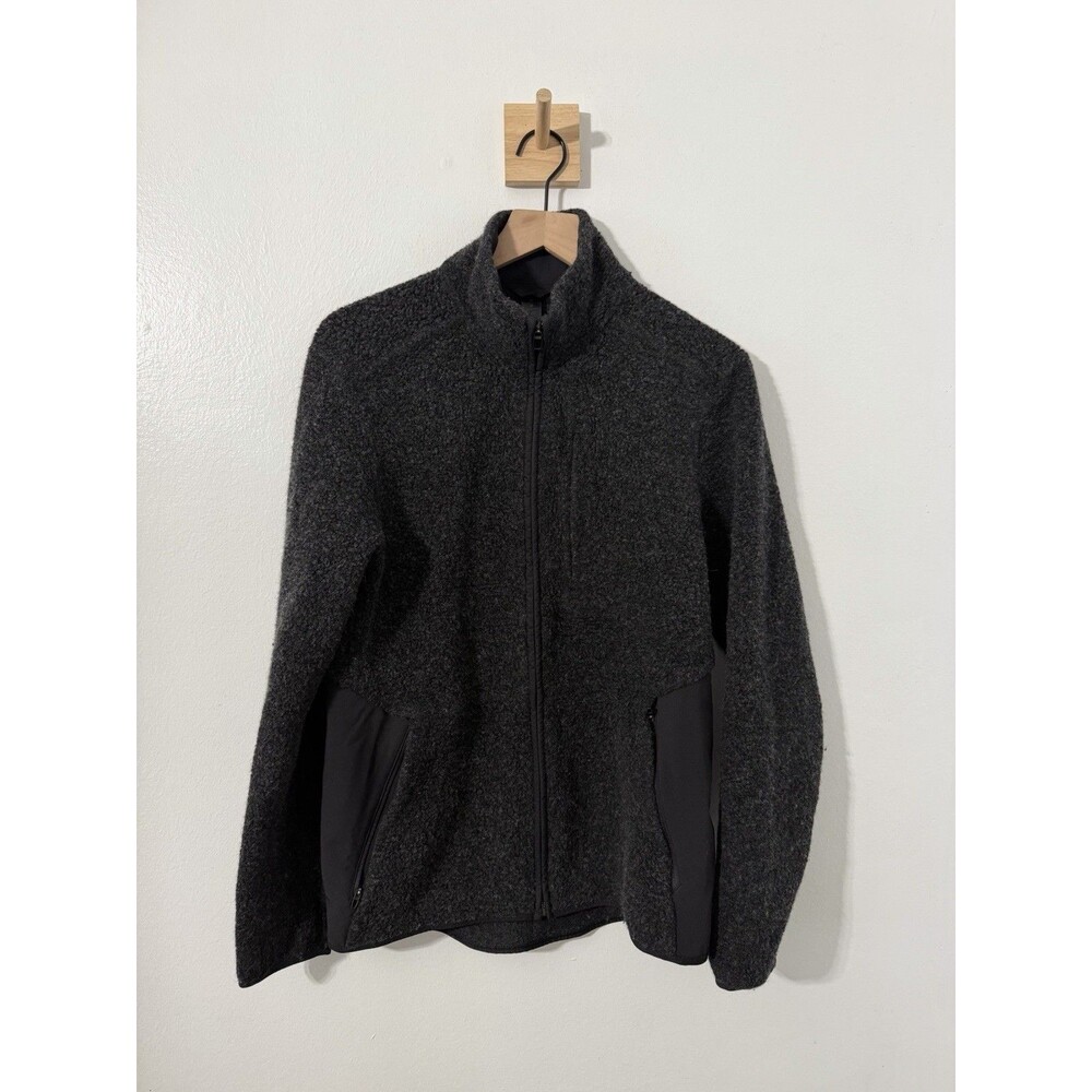 Lululemon Tundra Trek Full Zip Wool Blend Sherpa Fleece Jacket Men’s M Black